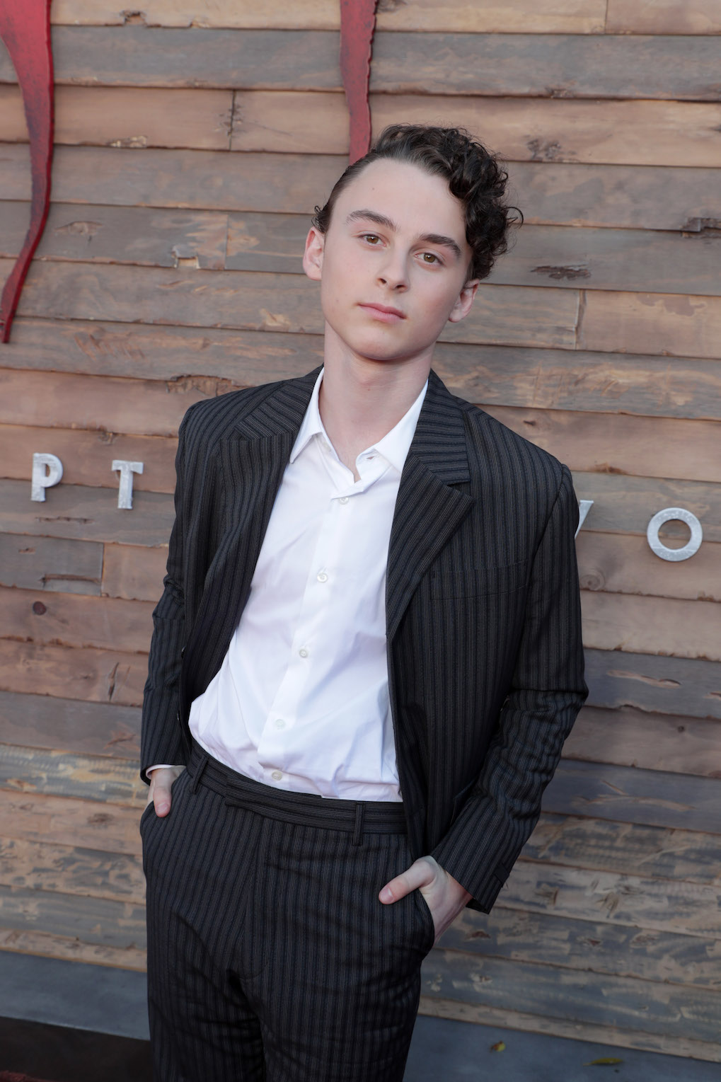 Wyatt Oleff wearing Prada at the premier of 'IT: Chapter Two'