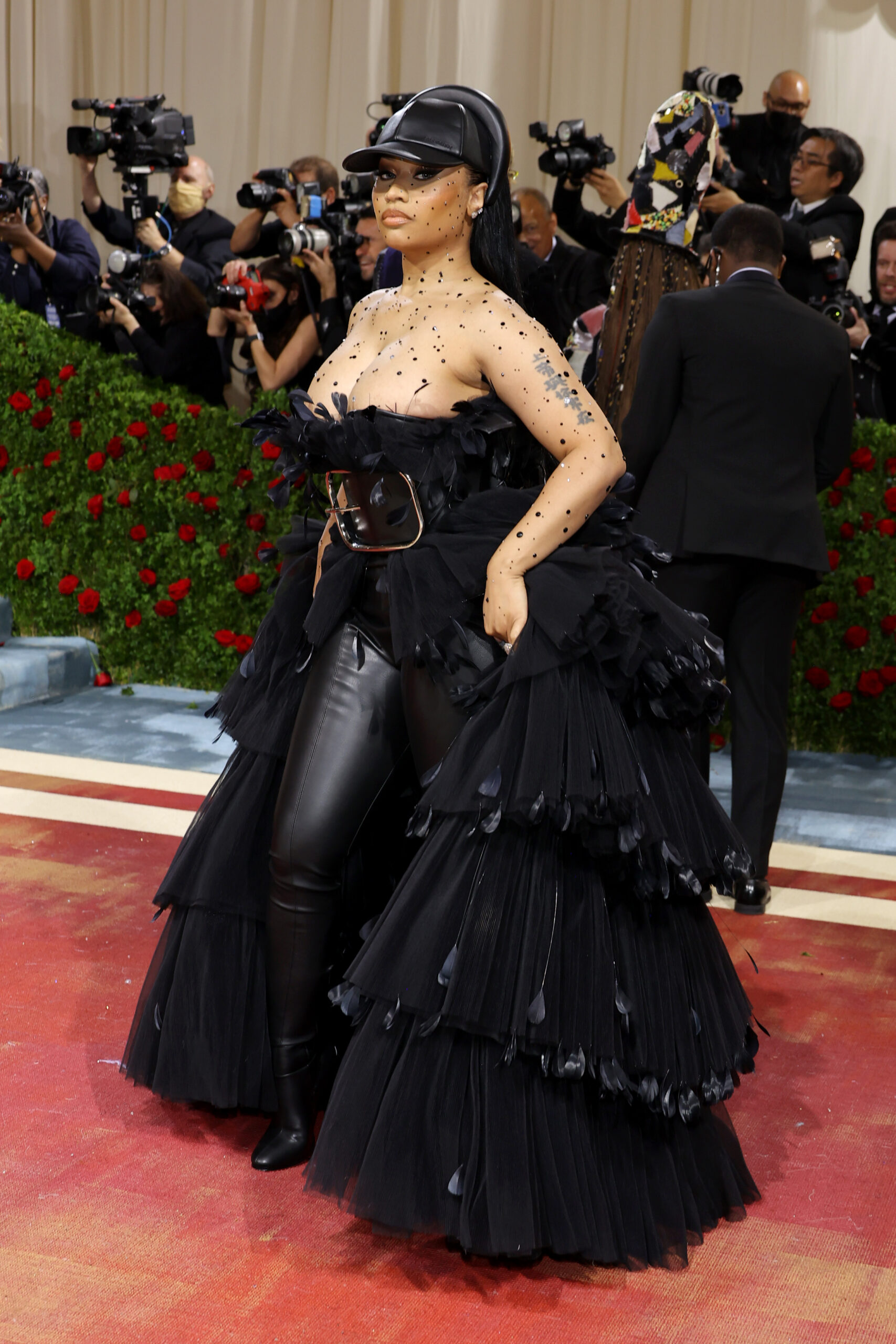 Nicki Minaj wears BURBERRY to The 2022 Met Gala (Photo by Mike Coppola/Getty Images)