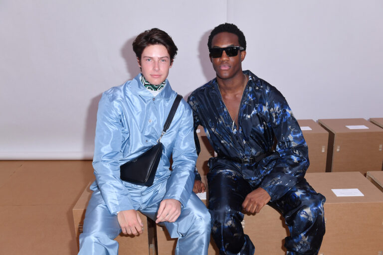 Blake Gray and Wisdom Kaye attend Prada Spring/Summer 2023 Menswear Fashion Show on June 19, 2022 in Milan, Italy. (Photo by Jacopo M. Raule/Getty Images for Prada)