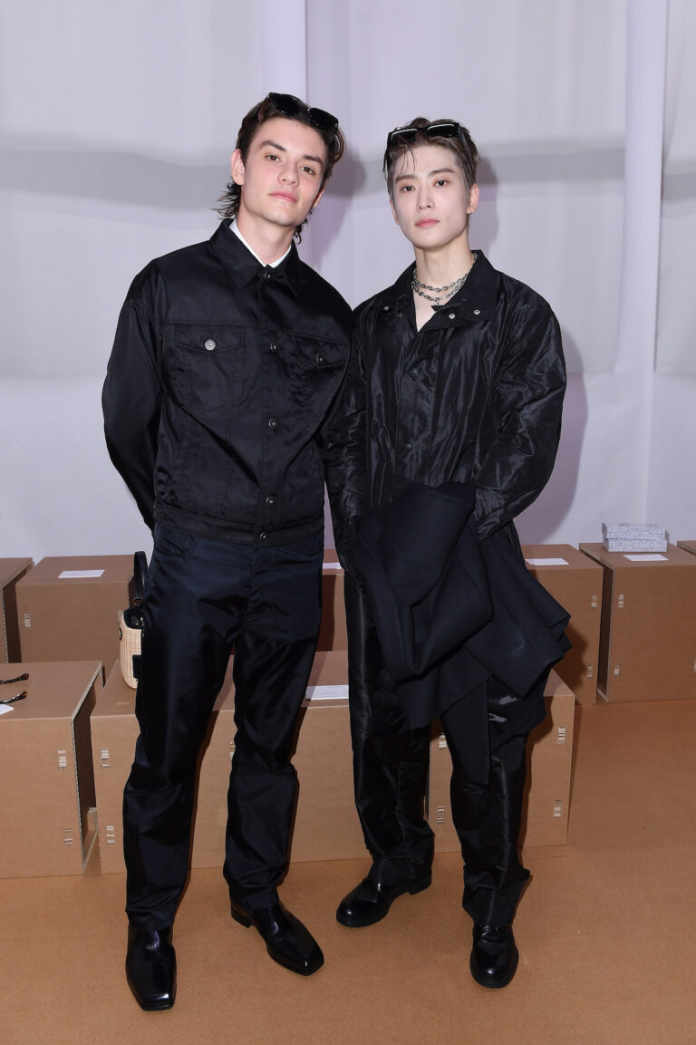 Luis Partridge and Jaehyun attend Prada Spring/Summer 2023 Menswear Fashion Show on June 19, 2022 in Milan, Italy. (Photo by Jacopo M. Raule/Getty Images for Prada)