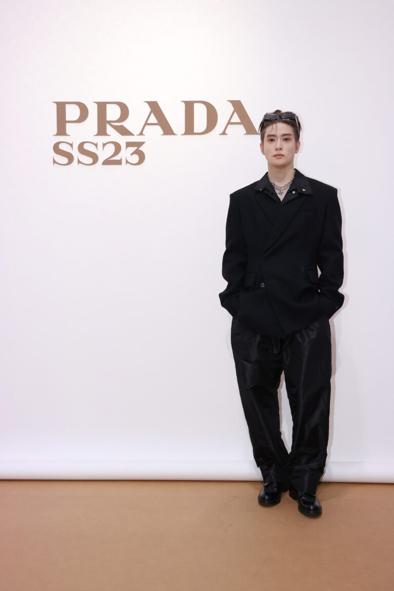 Jaehyun attends Prada Spring/Summer 2023 Menswear Fashion Show on June 19, 2022 in Milan, Italy. (Photo by Vittorio Zunino Celotto/Getty Images for Prada)