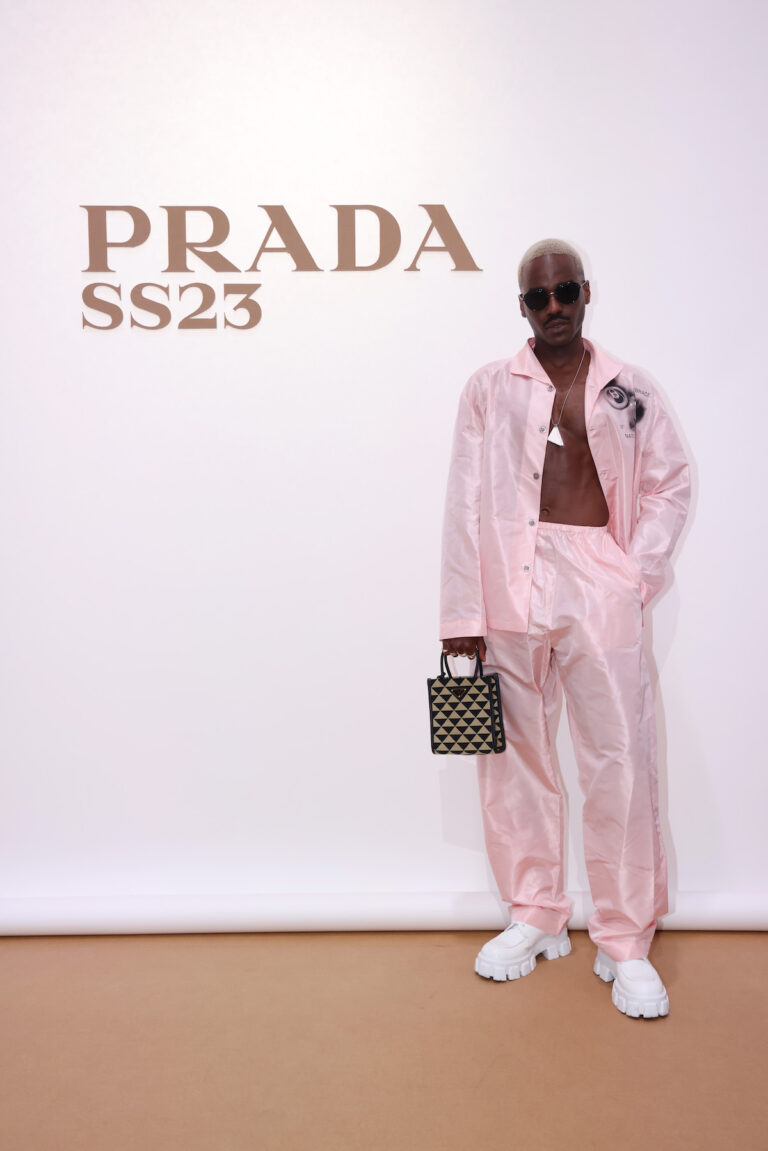 Ncuti Gatwa attends Prada Spring/Summer 2023 Menswear Fashion Show on June 19, 2022 in Milan, Italy. (Photo by Vittorio Zunino Celotto/Getty Images for Prada)