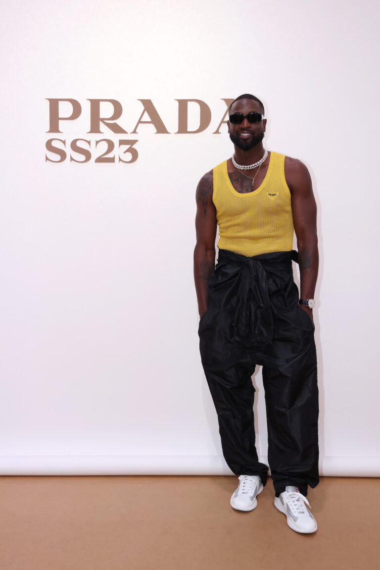 Dwyane Wade attends Prada Spring/Summer 2023 Menswear Fashion Show on June 19, 2022 in Milan, Italy. (Photo by Vittorio Zunino Celotto/Getty Images for Prada)