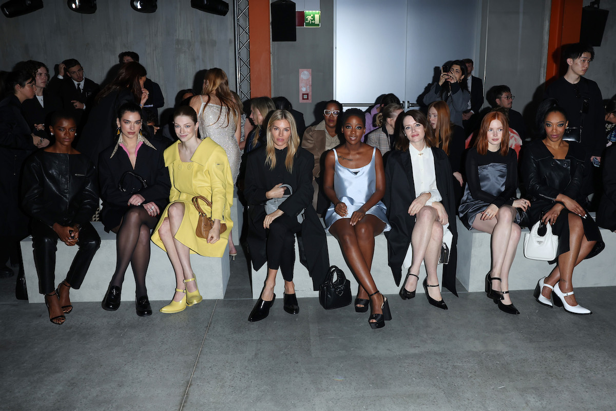 (L-R) Letitia Wright, Dua Lipa, Hunter Schafer, Sienna Miller, Thuso Mbedu, Claire Foy, Ellie Bamber and Naomi Ackie
