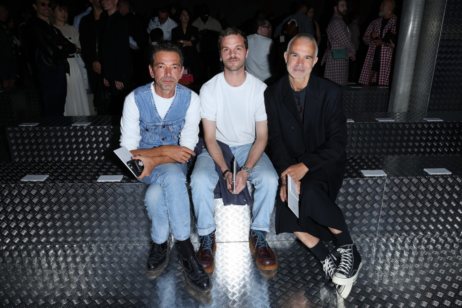 (L-R) Pieter Mulier, Matthieu Blazy and Willy Vanderperre 