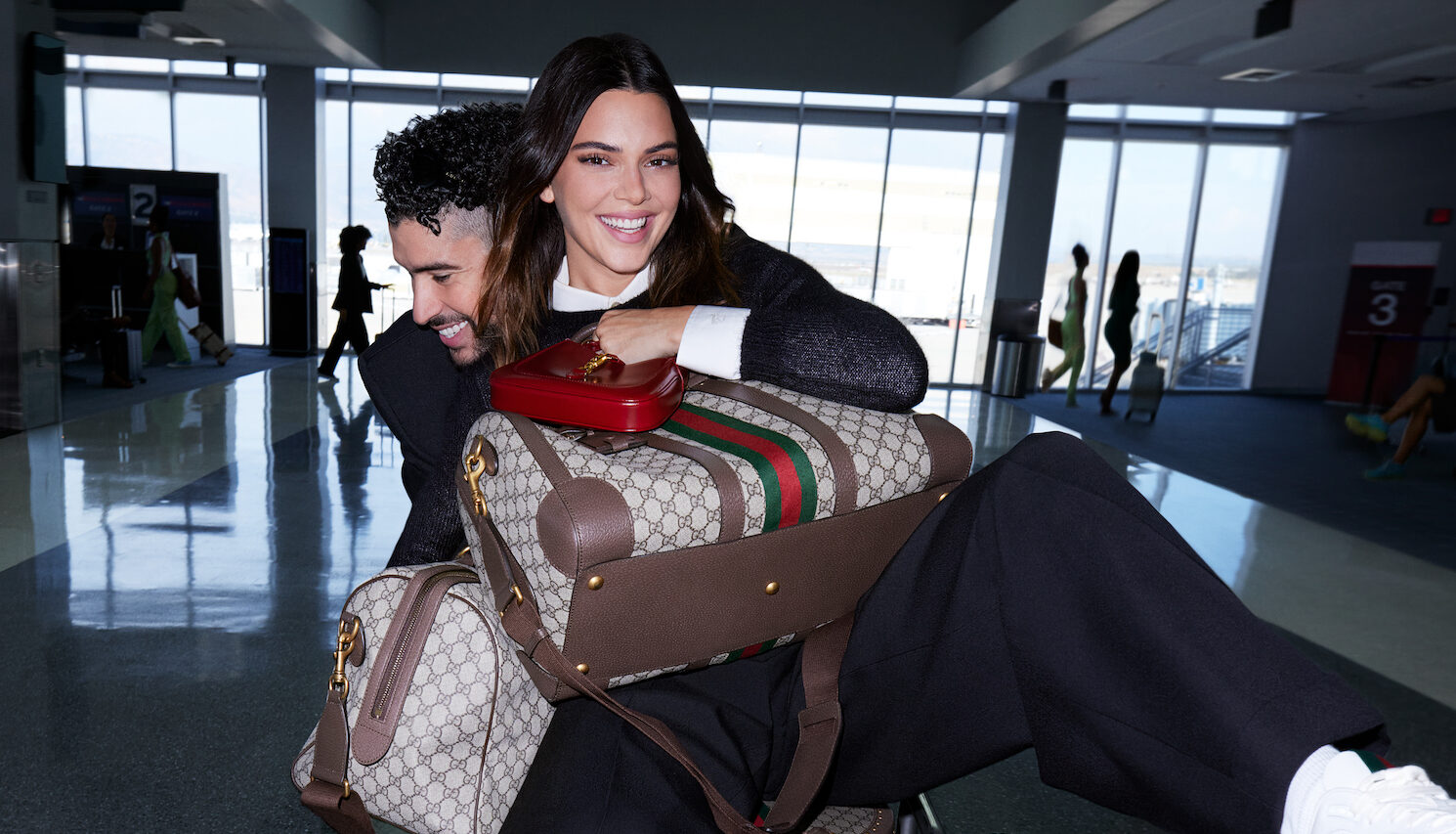 Kendall Jenner & Bad Bunny Jet Set in Gucci’s Dazzling Valigeria Campaign