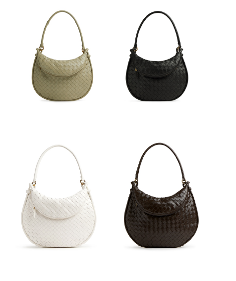 Embrace the Gemelli Collection: Bottega Veneta's embodiment of sophistication in four classic shades. From tranquil beige to pure white, deep black, and luxurious dark brown - the epitome of versatility in luxury.