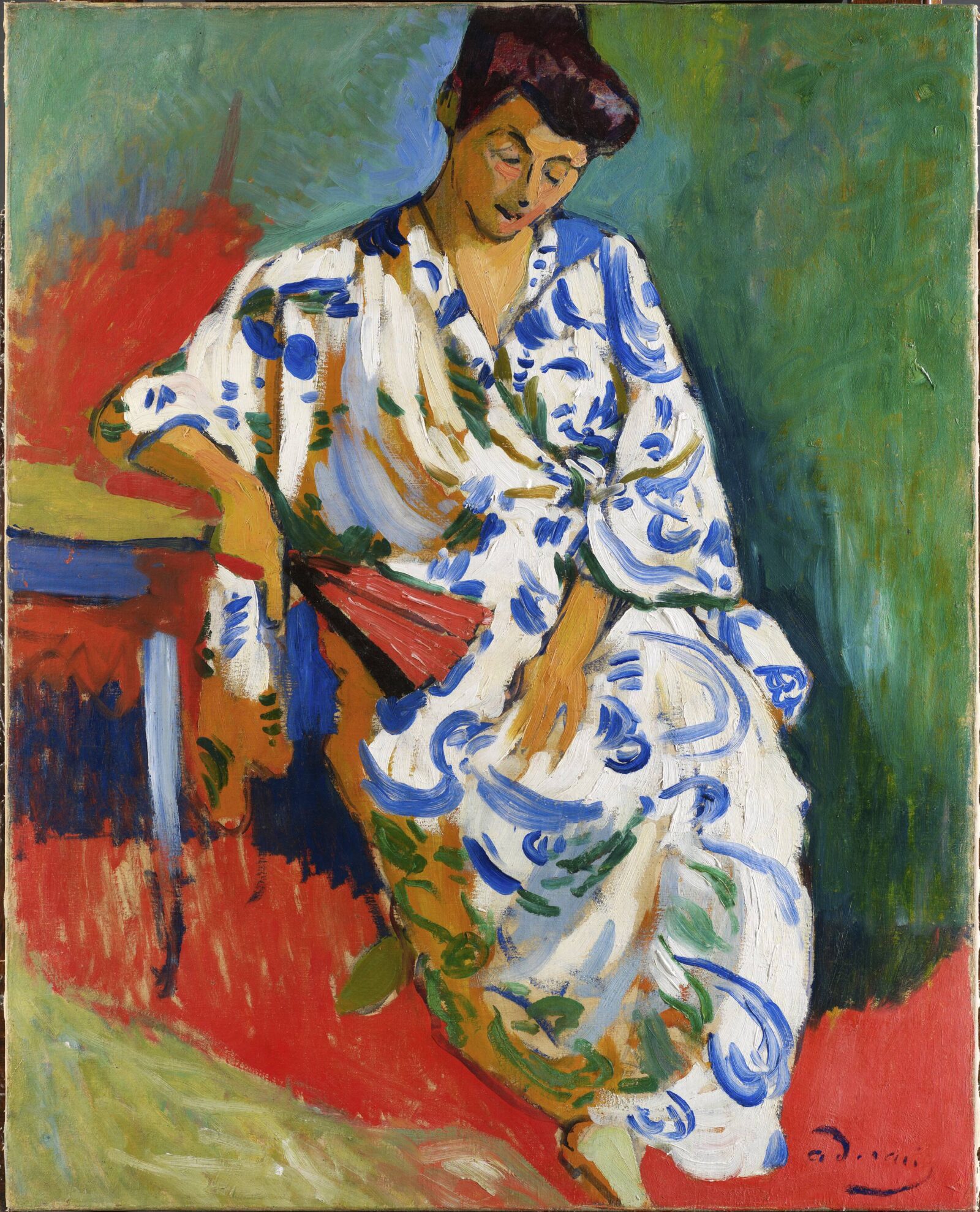 André Derain, Woman with a Shawl, Madame Matisse in a Kimono, 1905, oil on canvas, private collection, courtesy of Nevill Keating Pictures, London. © 2023 Artists Rights Society (ARS), New York / ADAGP, Paris