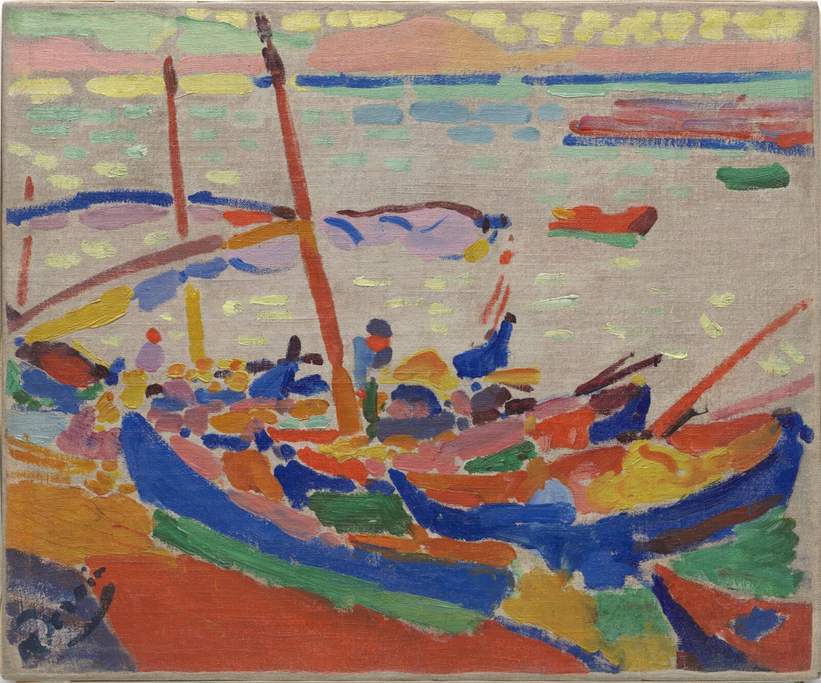 André Derain, Fishing Boats, Collioure, 1905, oil on canvas, Museum of Modern Art, New York, the Philip L. Goodwin Collection. © 2023 Artists Rights Society (ARS), New York / ADAGP, Paris