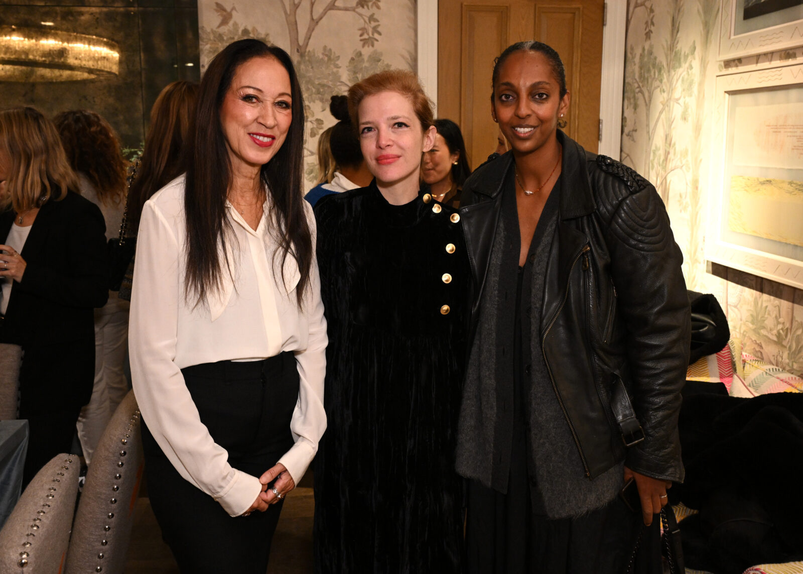 Pat Cleveland, Batsheva Hay, and Asmeret Berhe-Lumax grace the NYAD Breakfast and Conversation event at the Crosby Street Hotel, New York City on November 02, 2023. (Photo by Bryan Bedder/Getty Images for Netflix)