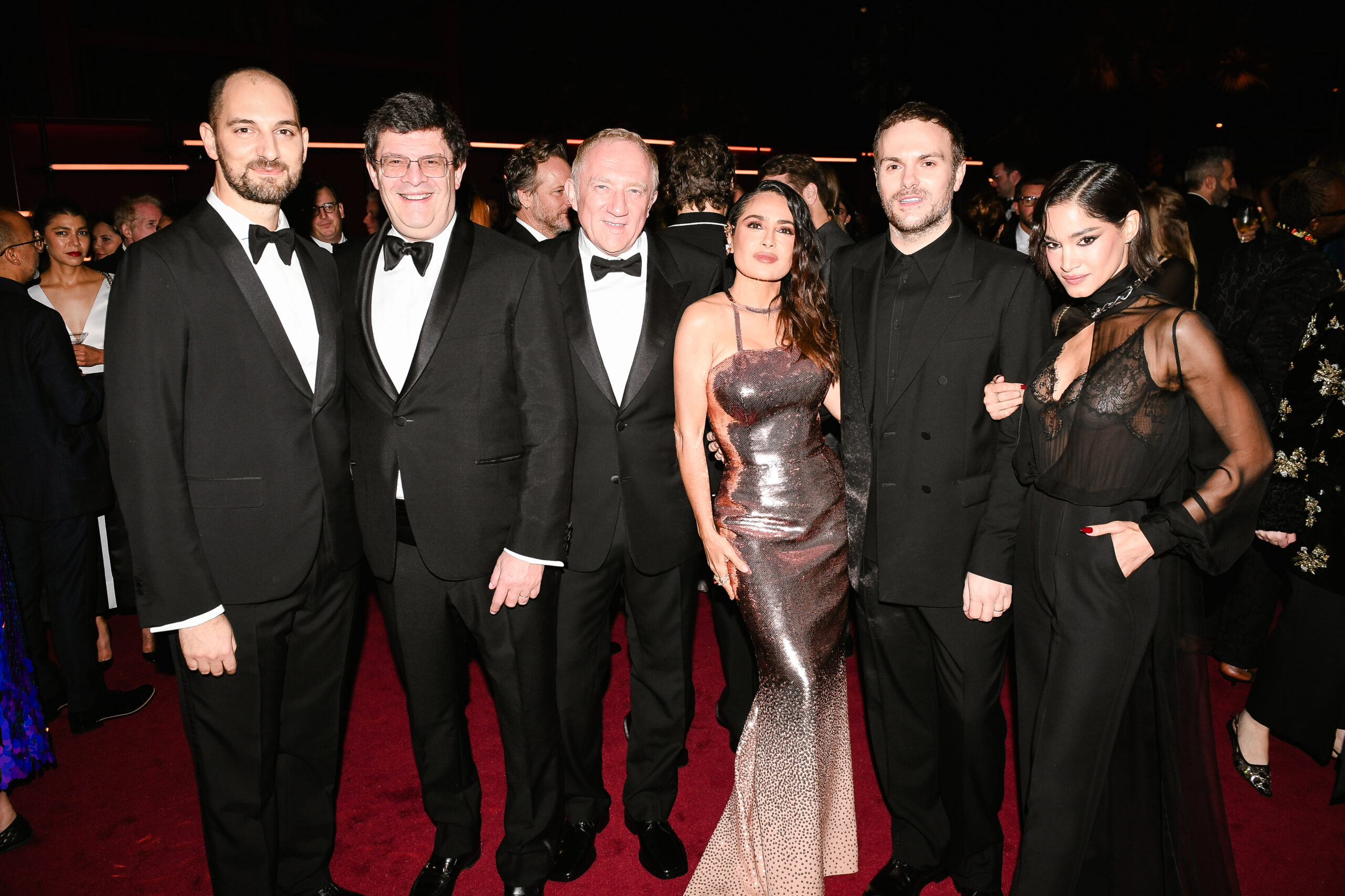 Among the luminaries were Daniele Calisti, Jean-Francois Palus, François-Henri Pinault, Salma Hayek, Sabato de Sarno, and Sofia Boutella, each adding a unique allure to the evening's tapestry of fashion. (Photo by Stefanie Keenan/Getty Images for LACMA)
