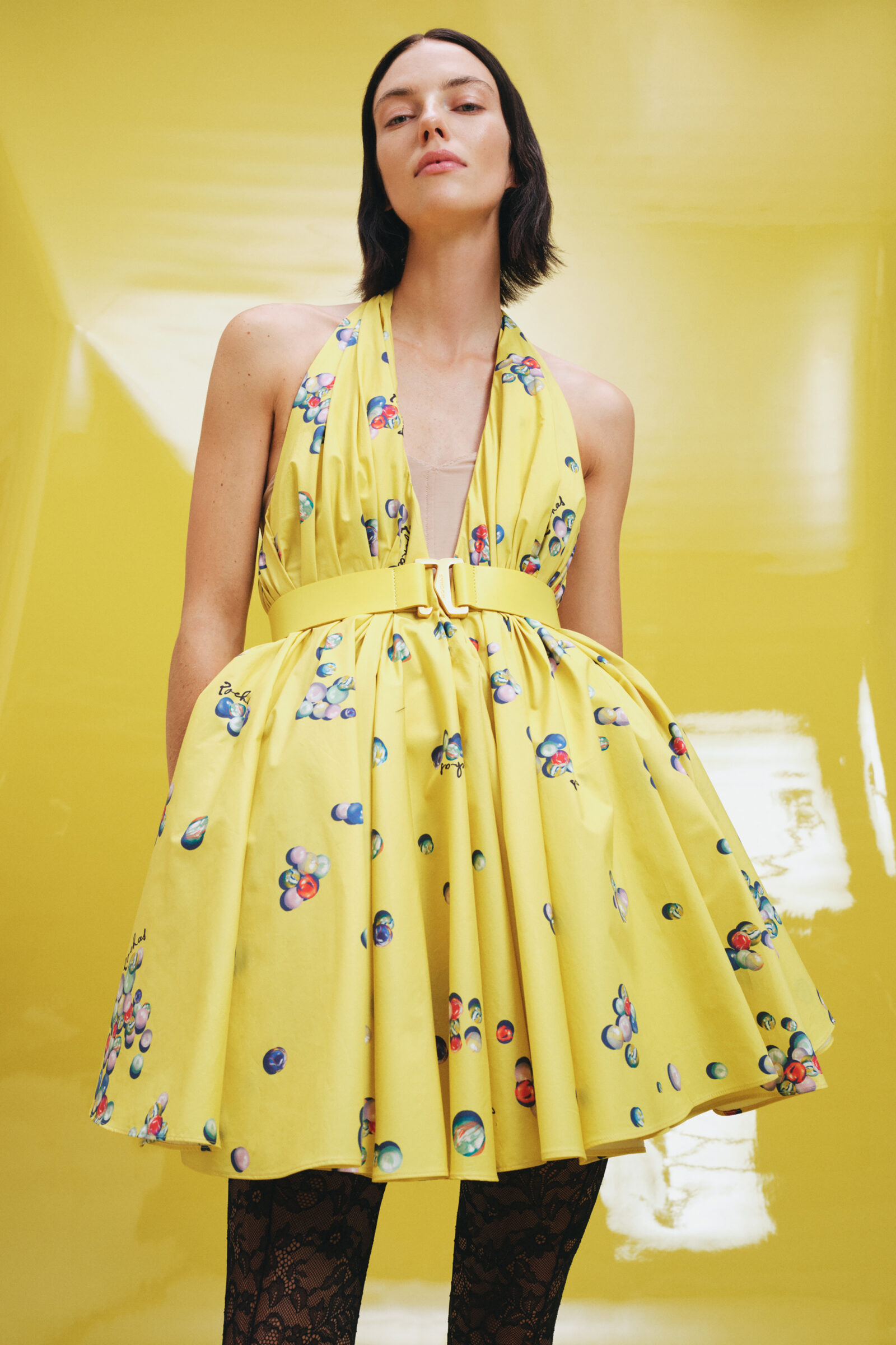 Sunshine and Whimsy: A Vibrant Mix of Playful Prints in ROCHAS' Latest Spring-Summer 2024 Line.