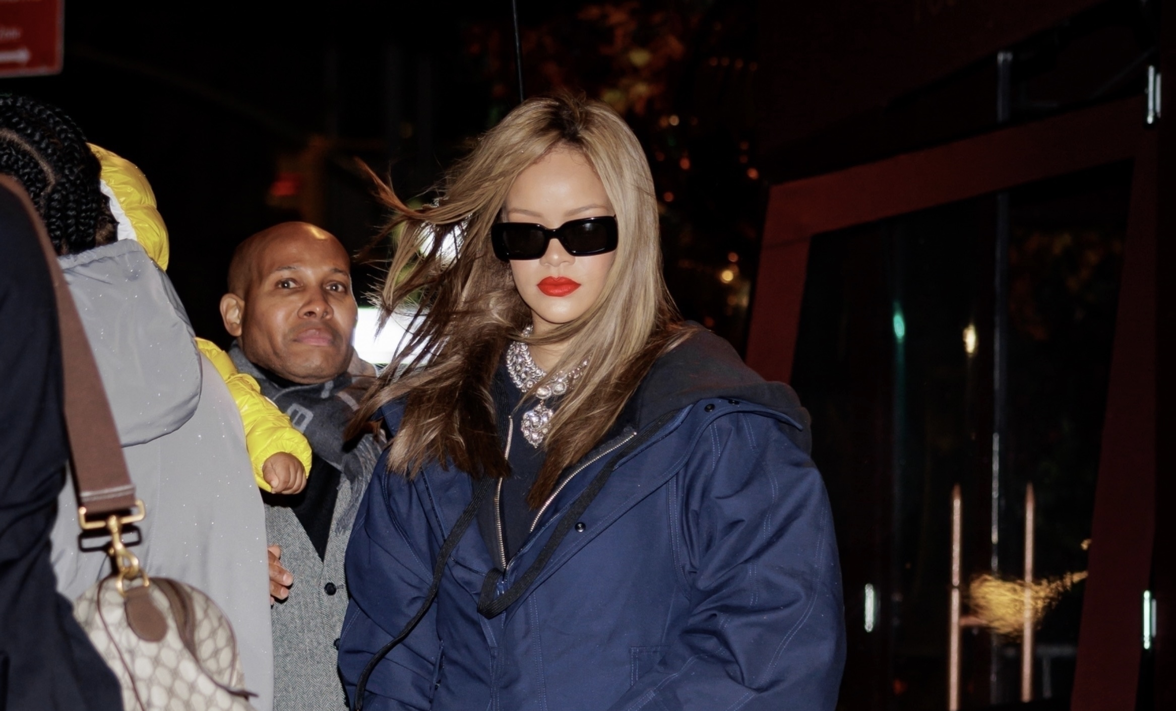 Rihanna Elevates Winter Glam in NYC with Festive Gucci Flair