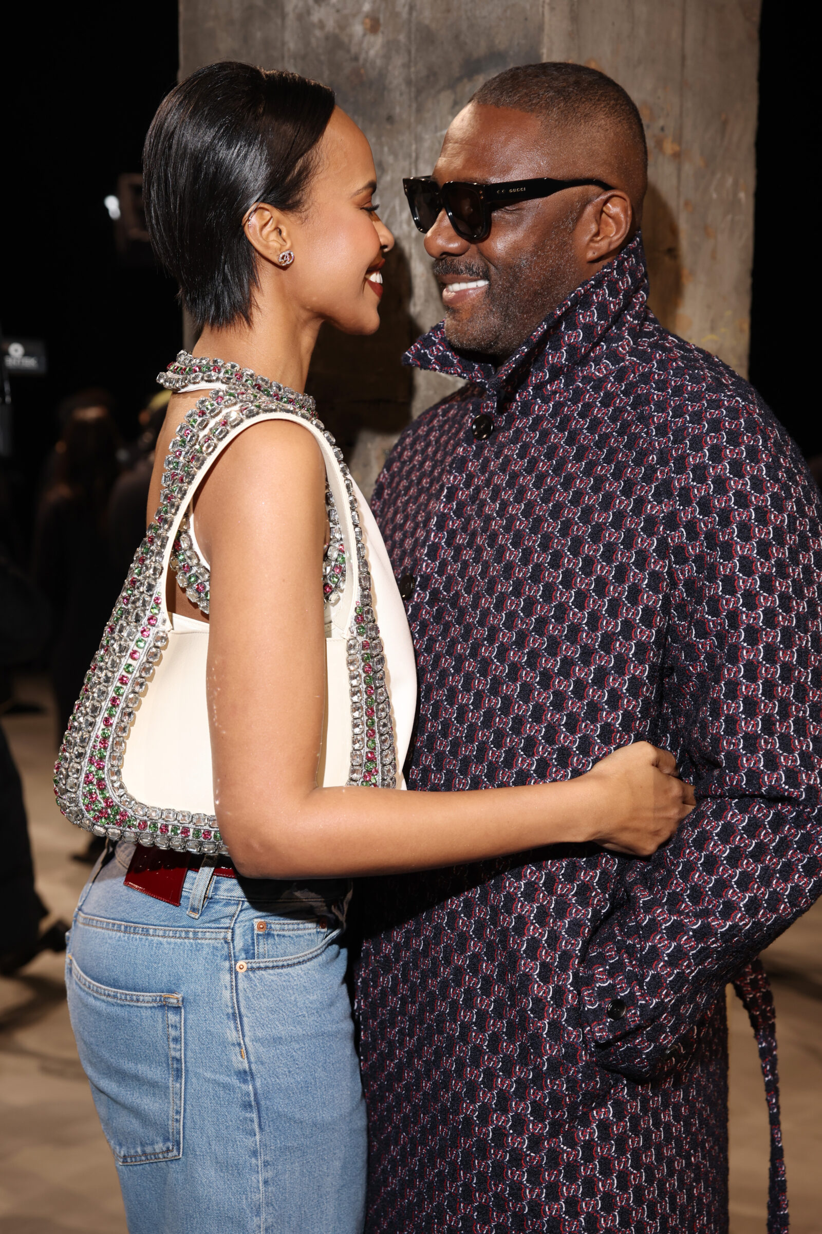 Sabrina Elba and Idris Elba attend the Gucci Ancora Fashion Show during Milan Fashion Week