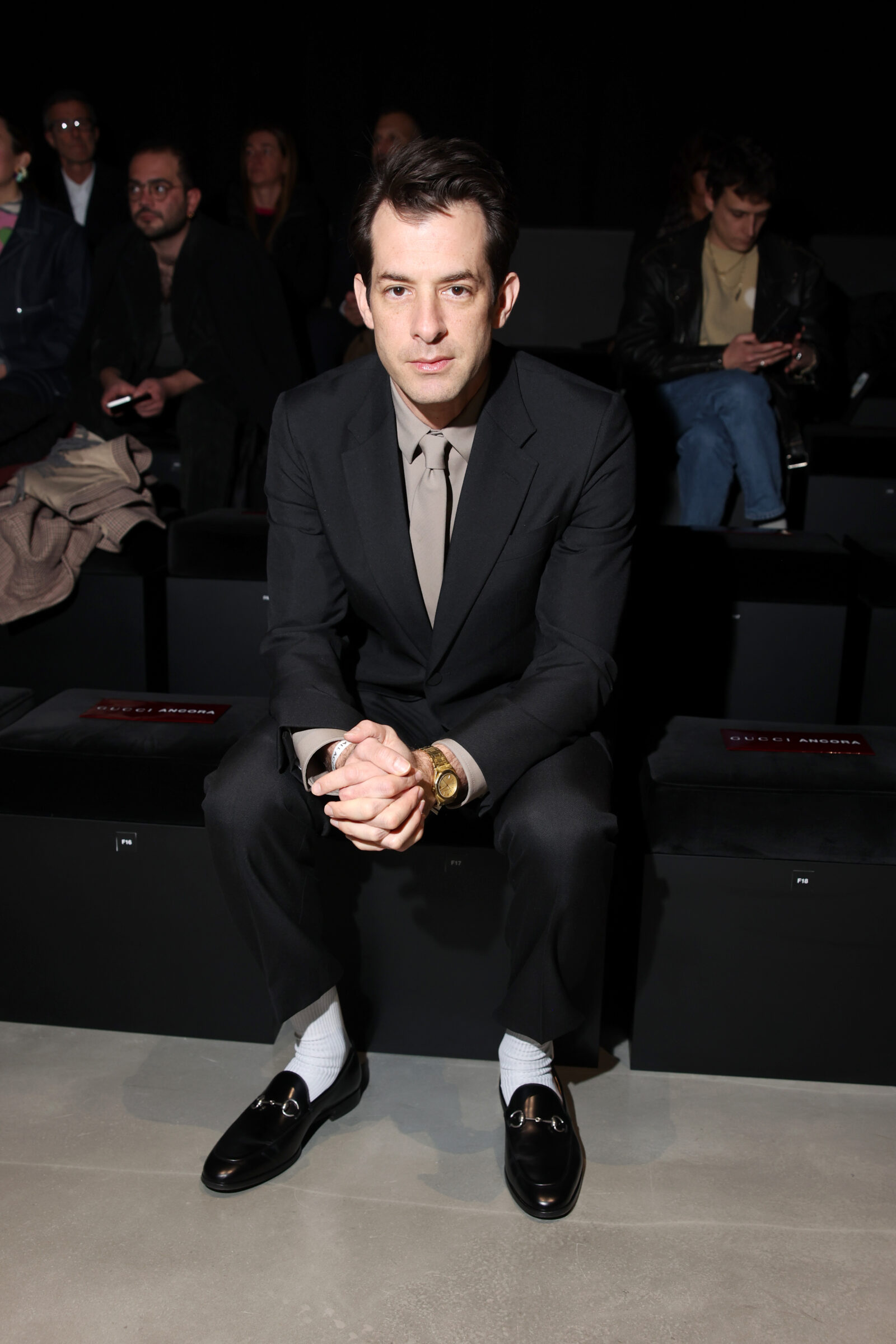 Mark Ronson attends the Gucci Ancora Fashion Show during Milan Fashion Week