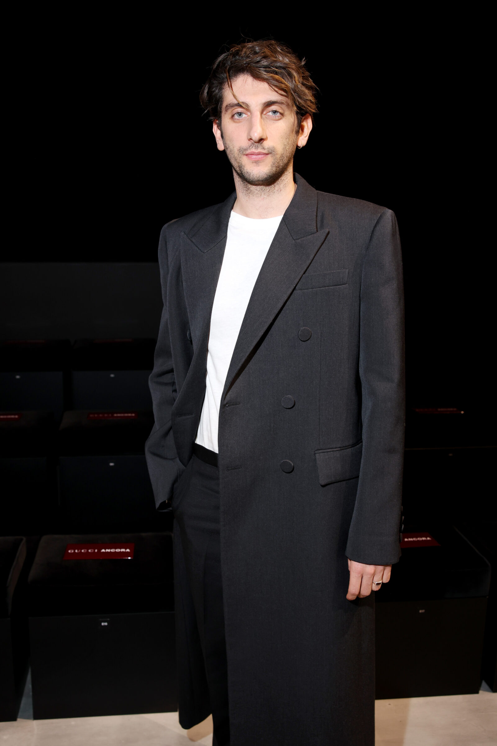 Pietro Castellitto attends the Gucci Ancora Fashion Show during Milan Fashion Week 