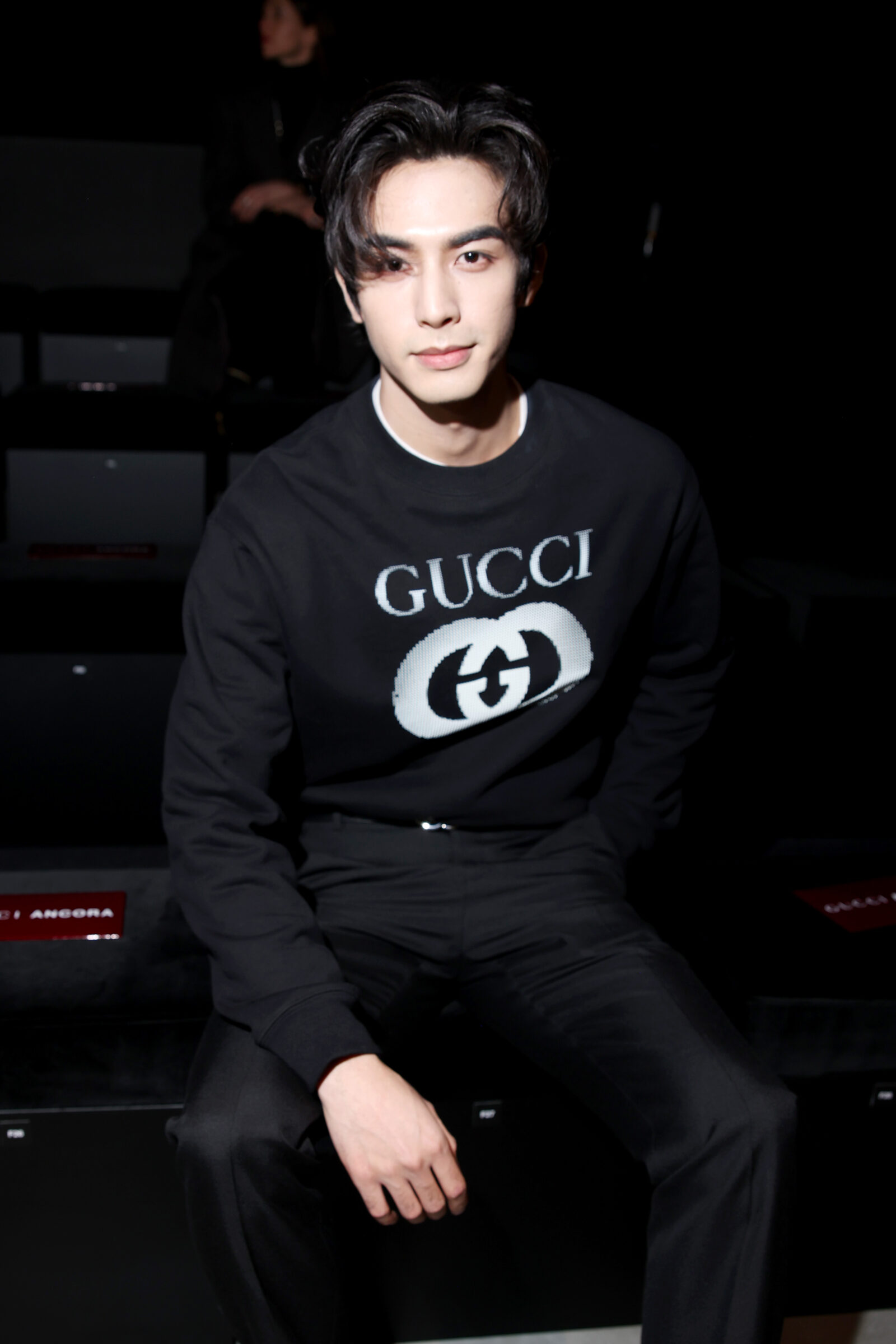 Song Weilong attends the Gucci Ancora Fashion Show during Milan Fashion Week Menswear