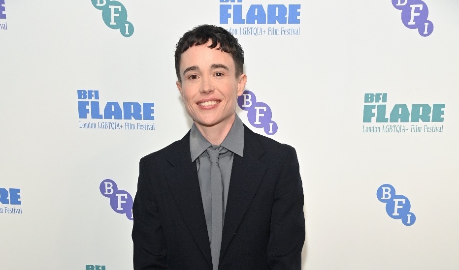 Elliot Page attends the BFI Flare Film Festival in a chic Gucci silk wool suit and Horsebit loafers.