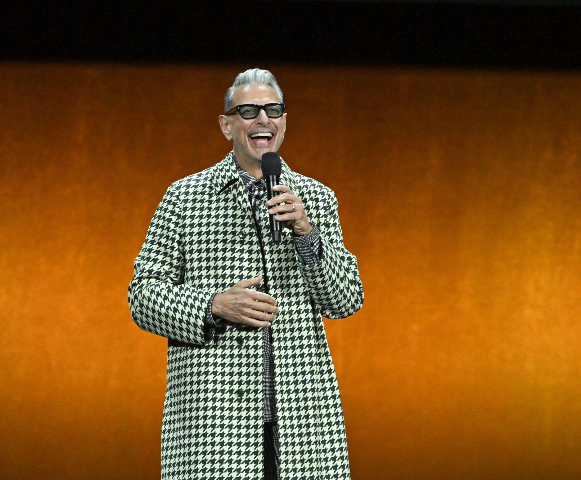Jeff Goldblum Makes Striking Appearance in Burberry at CinemaCon