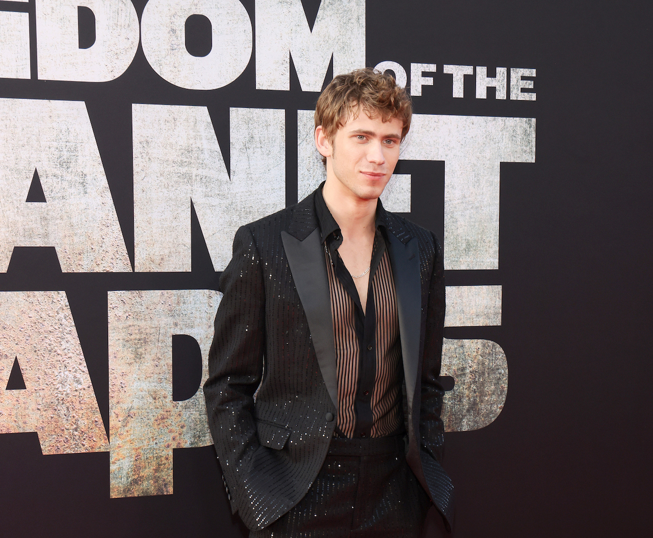 Owen Teague Shines in CELINE HOMME at the ‘Kingdom of the Planet of the Apes’ LA Premiere