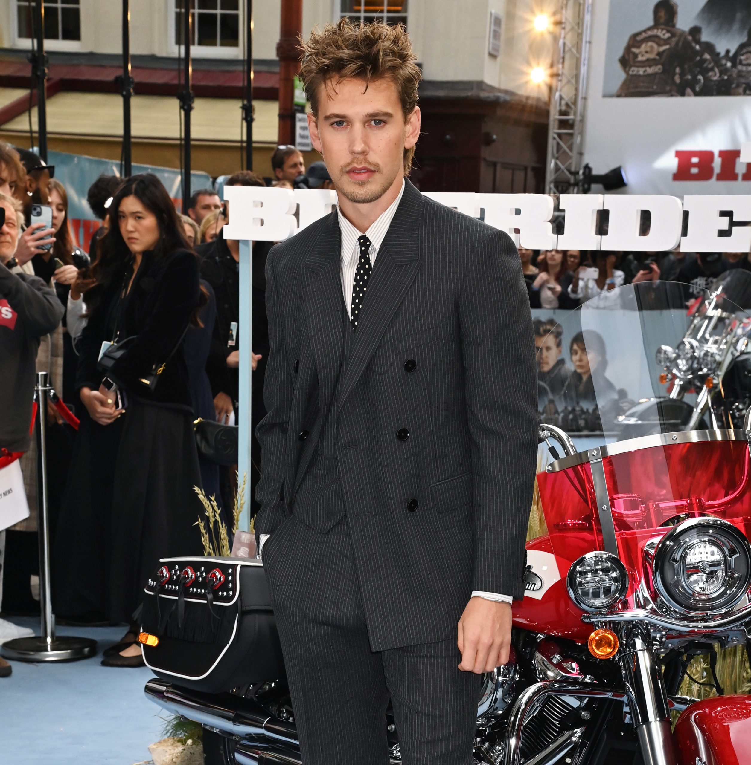 Austin Butler Revs Up Style at The Bikeriders Premiere in CELINE HOMME