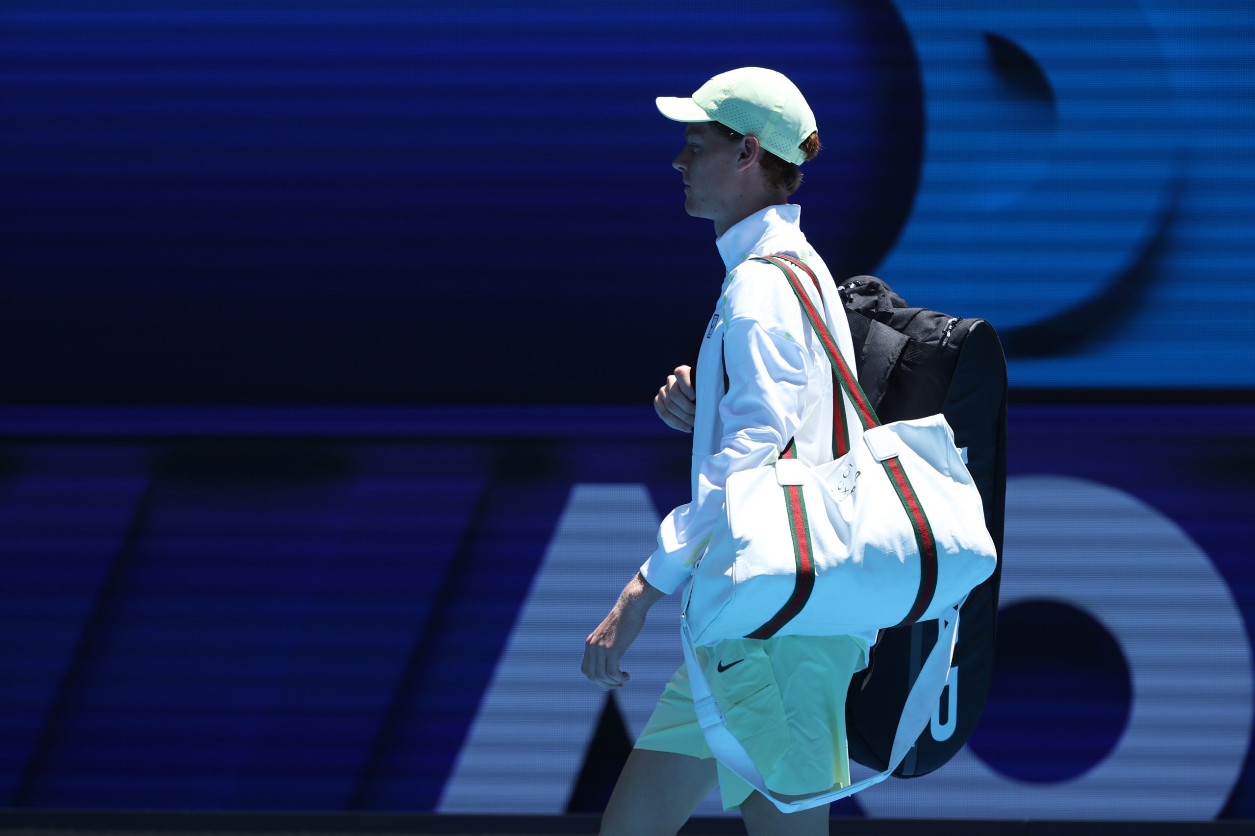 Defending Champion Jannik Sinner Showcases Gucci X HEAD Duffle at Australian Open