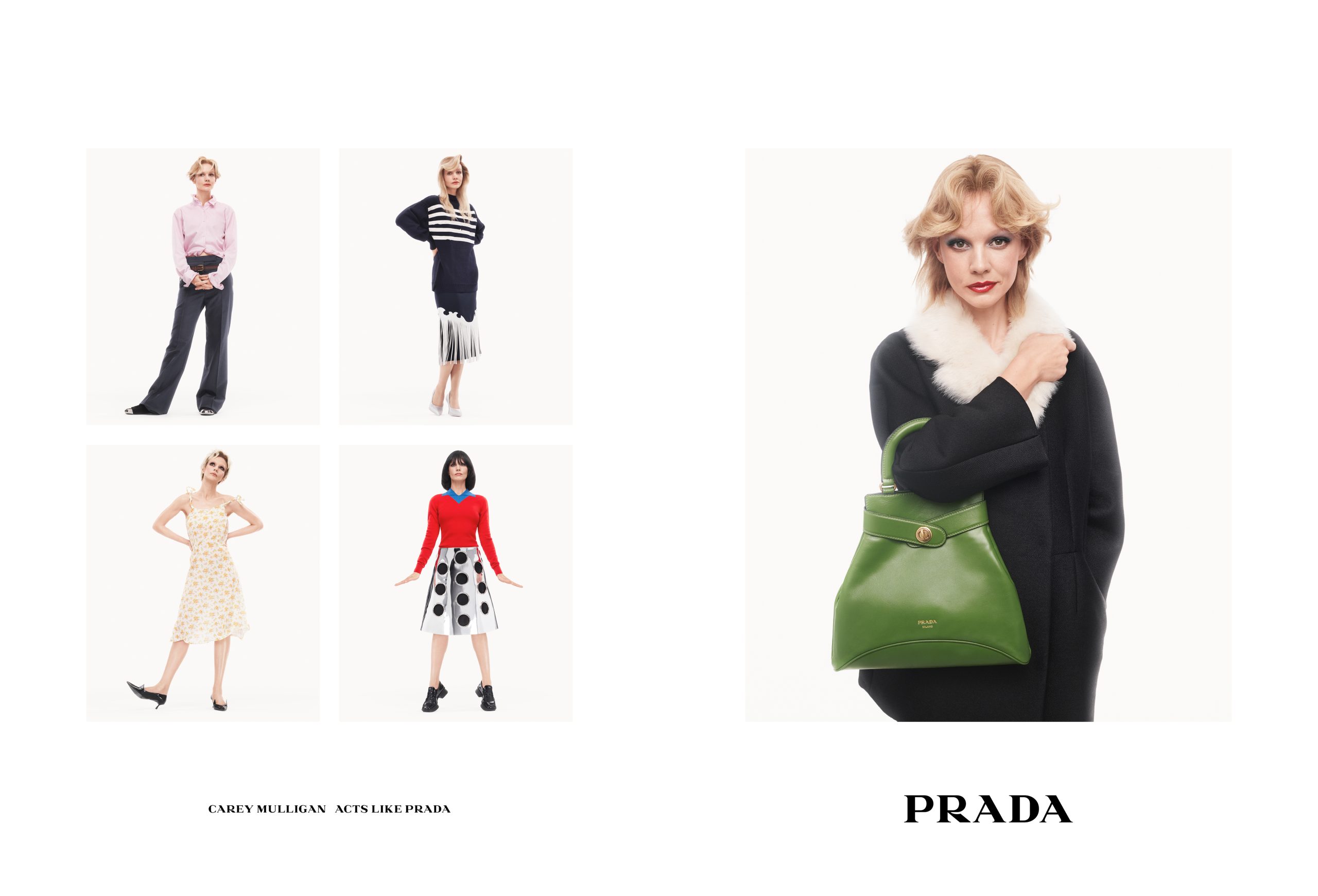 Carey Mulligan in Prada Spring-Summer 2025: Defying Digital Conformity