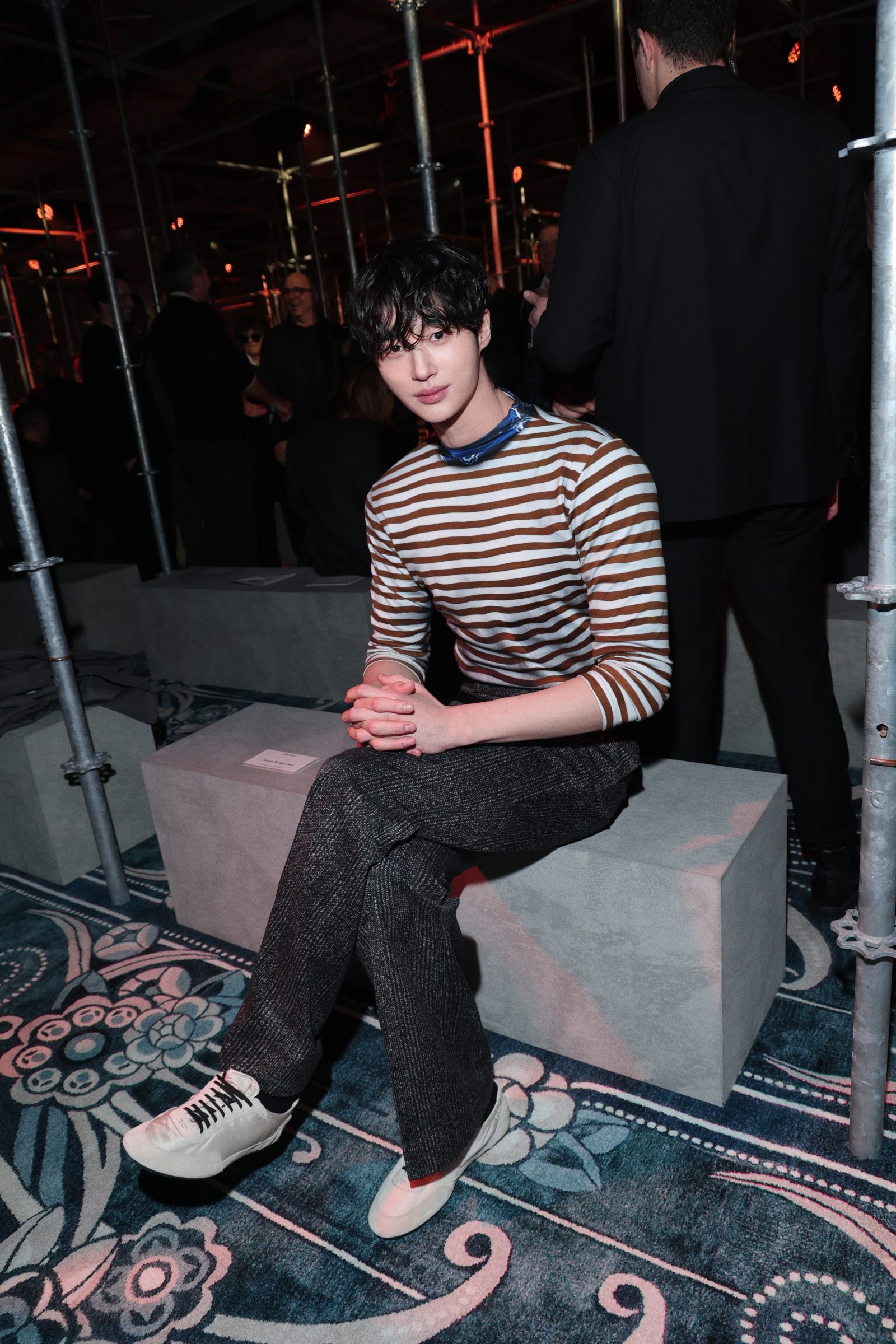 Byeon Woo-seok attends the Prada Fall/Winter 2025 Womenswear fashion show during Milan Fashion Week Spring/Summer 2025 on February 27, 2025 in Milan, Italy. (Photo by Jacopo Raule/Getty Images for Prada)