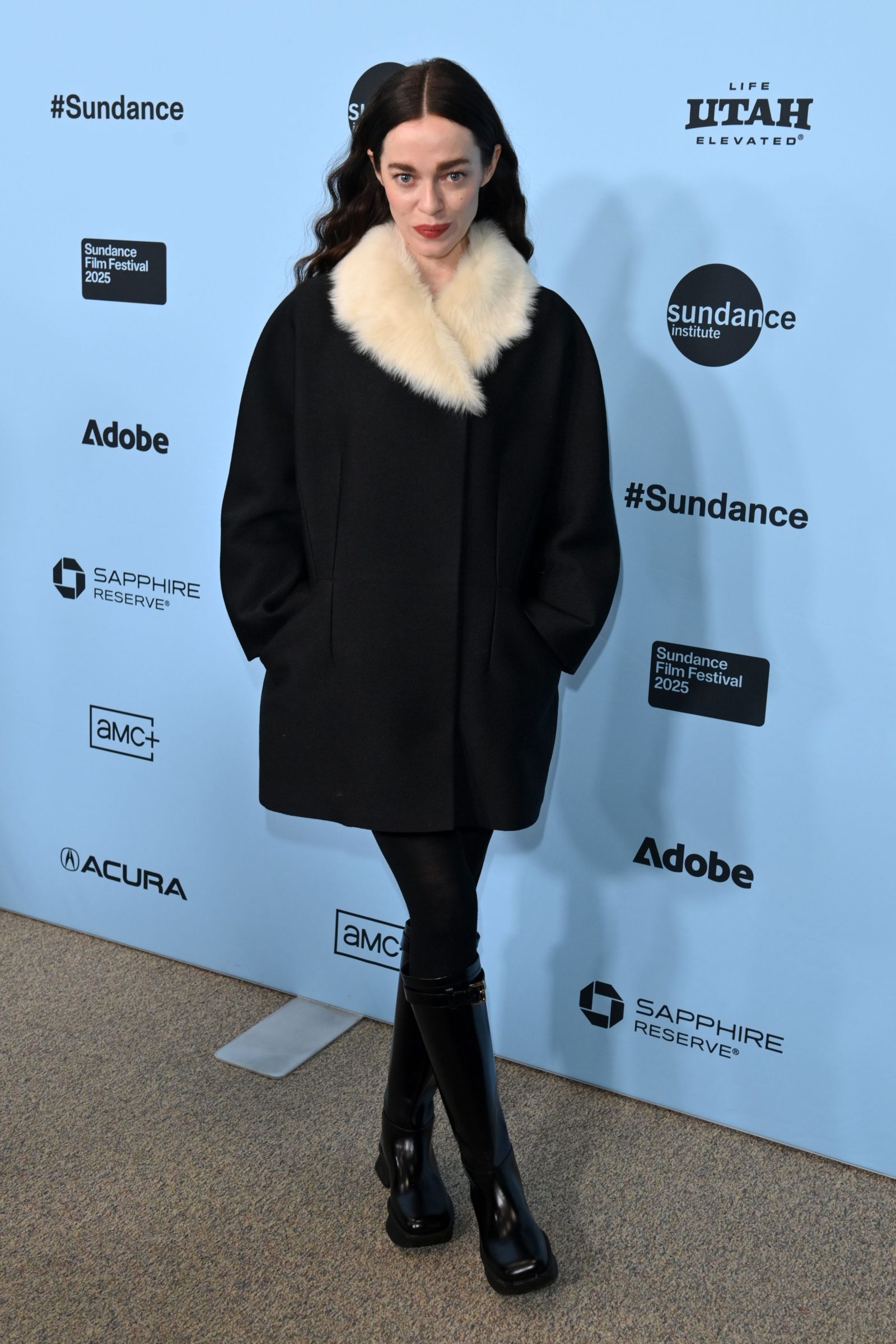 Hailey Gates in Prada while attending the &quot;Atropia&quot; premiere at the Sundance Film Festival on January 25th, 2025 in Park City, Utah (Photo by George Pimentel/Shutterstock for Sundance Film Festival)