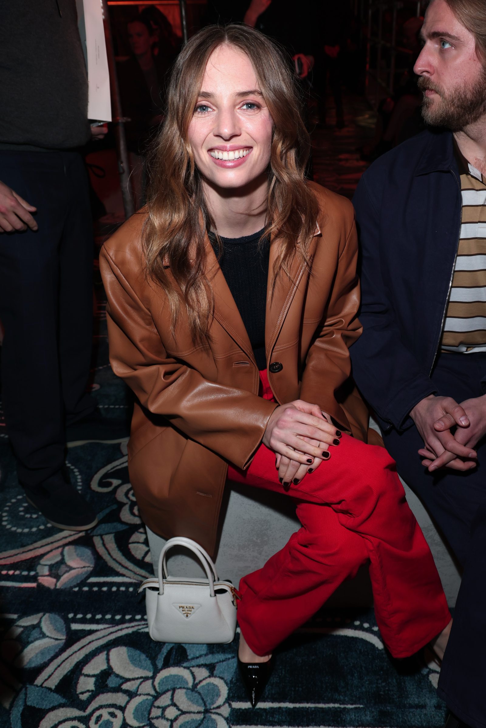 Maya Hawke attends the Prada Fall/Winter 2025 Womenswear fashion show during Milan Fashion Week Spring/Summer 2025 on February 27, 2025 in Milan, Italy. (Photo by Jacopo Raule/Getty Images for Prada)