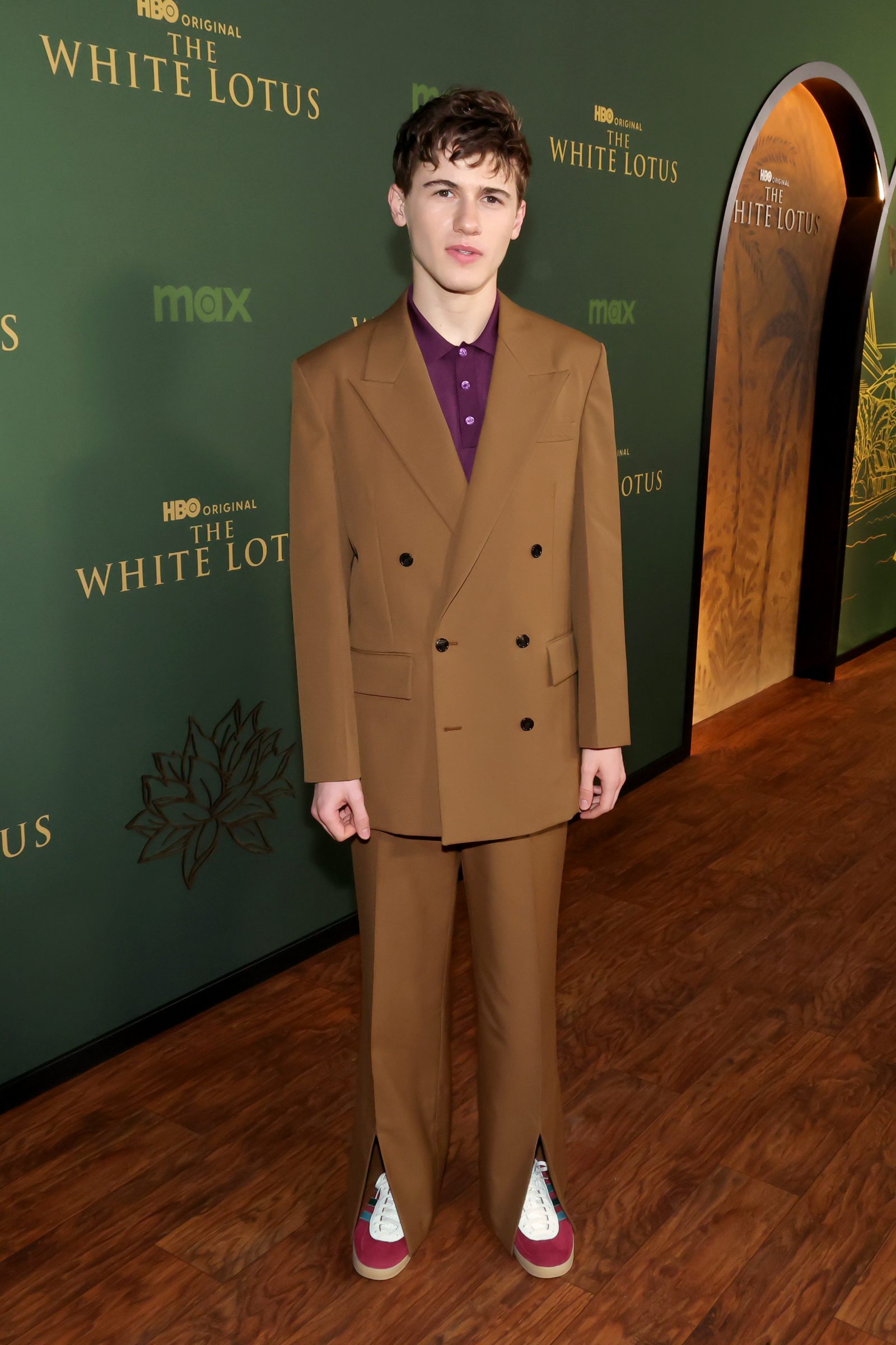 Sam Nivola attends the Los Angeles Premiere of HBO Original Series &quot;The White Lotus&quot; Season 3 at Paramount Theatre on February 10, 2025 in Los Angeles, California.  (Photo by Kevin Winter/GA/The Hollywood Reporter via Getty Images)