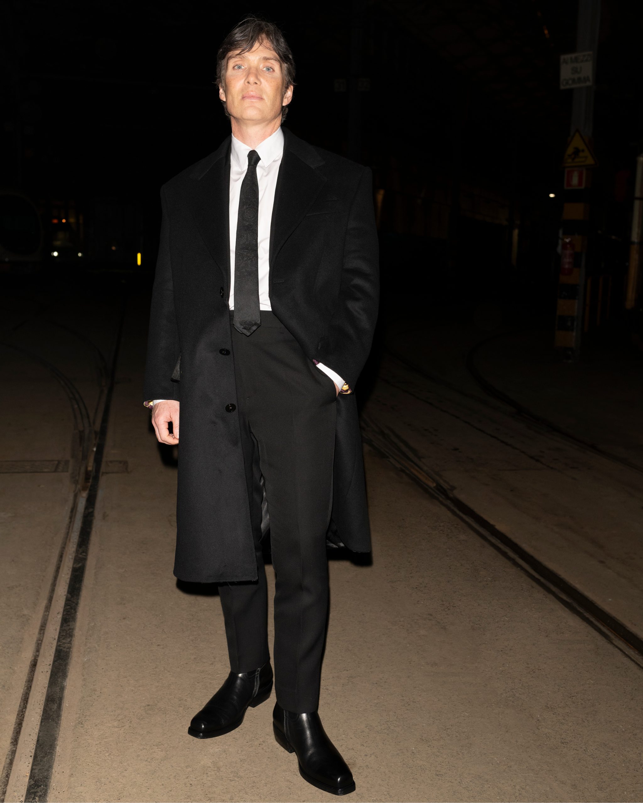 Cillian Murphy attends the Versace FW25 runway show in Milan